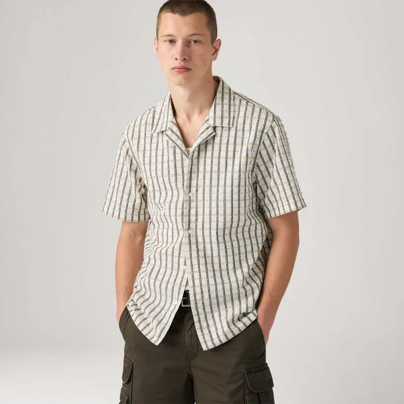 Camisa Levi's® Sunset Standard Xadrez Branca Manga Curta - XXL USA | EGG BR