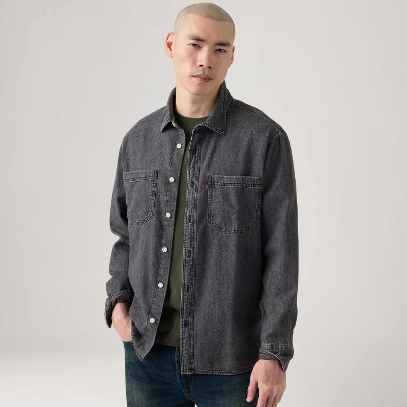 Camisa Jeans Levi's® Mariposa Worker Preta Manga Longa - XXL USA | EGG BR