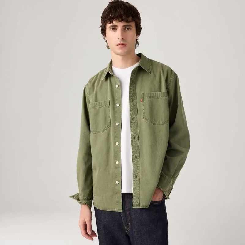 Camisa Jeans Levi's® Mariposa Worker Verde Manga Longa - S USA | P BR