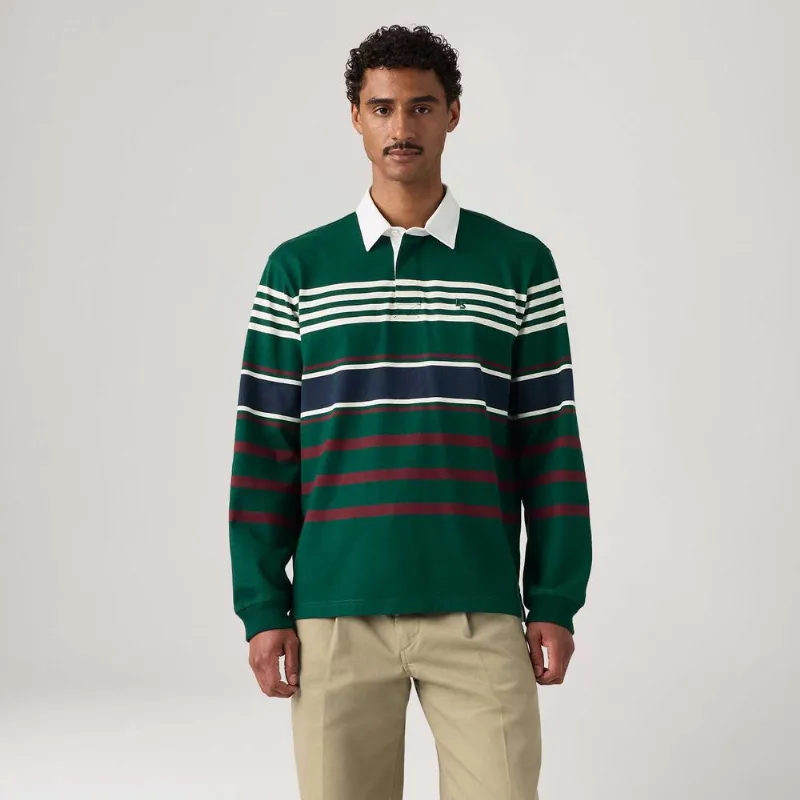Polo Levi's® Union Rugby Listrada Verde Manga Longa - M USA | M BR