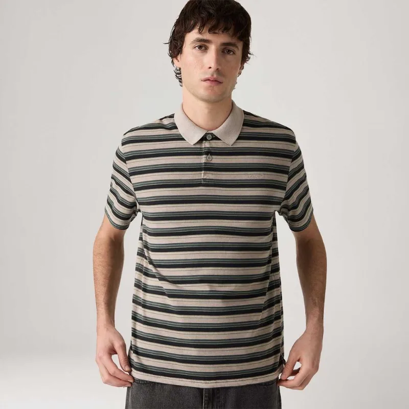 Polo Levi's® Authentic Listrado Marrom Manga Curta - L USA | G BR