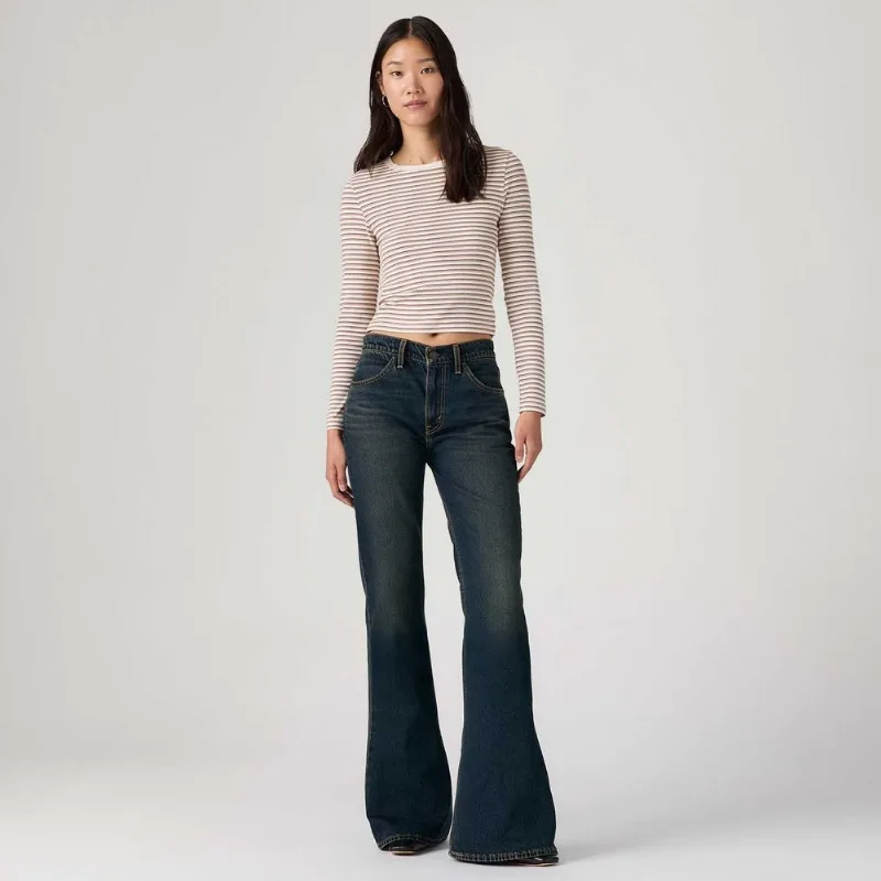 Calça Jeans Levi's® Puddle Snap Flare Lavagem Escura - 28X35 USA | 39 BR