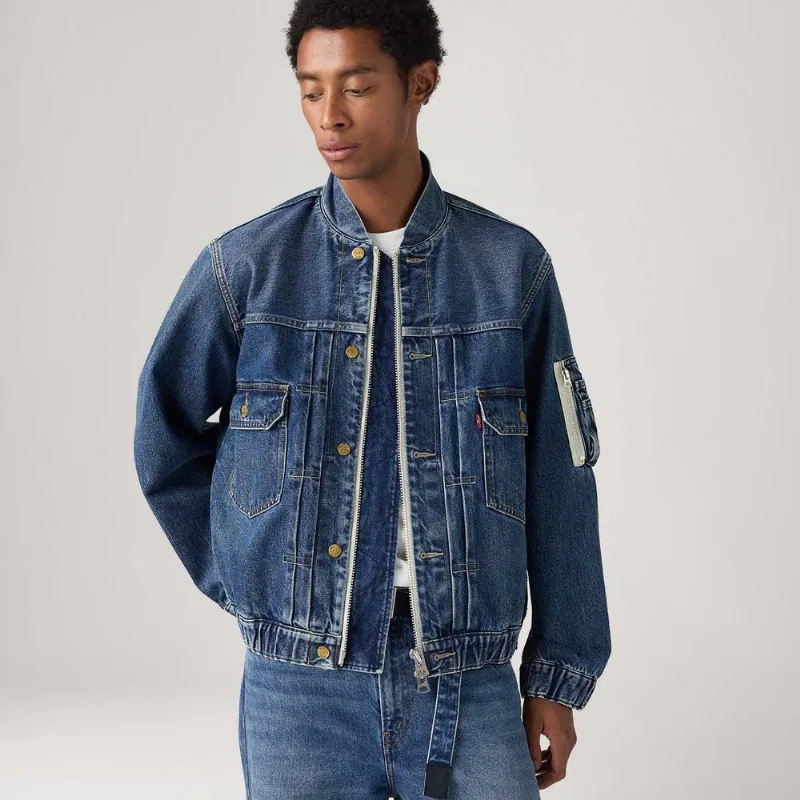 Jaqueta Jeans Levi's® x sacai Blouson Lavagem Média - L USA | G BR