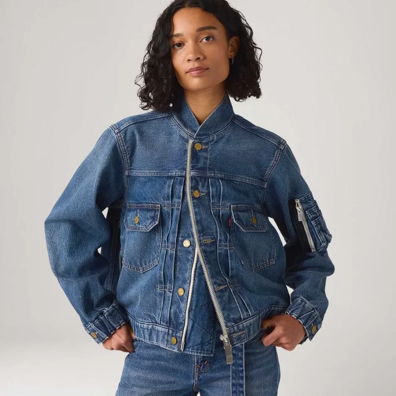 Jaqueta Jeans Levi's® x sacai Blouson Lavagem Média - S USA | P BR
