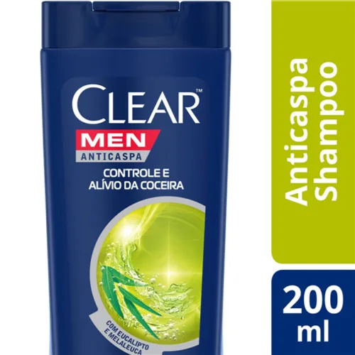 Shampoo Anticaspa Controle E Alívio Da Coceira Clear Men Frasco 200ml - CLEAR