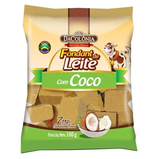 Kit C/10 Fondant De Leite Com Coco 160g Dacolonia - Não Informado