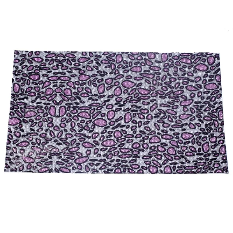 MICRO - MANTA DE STRASS ONÇA ROSA 24X40CM EM VIDRO UNIDADE Unica