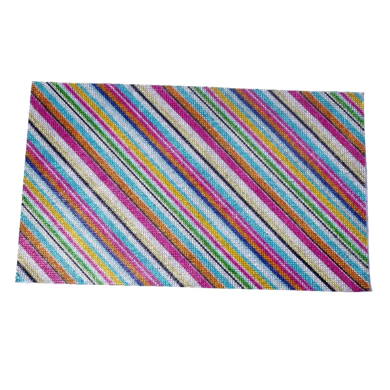 MANTA DE STRASS LISTRAS DIAGONAIS 103 - Colorido