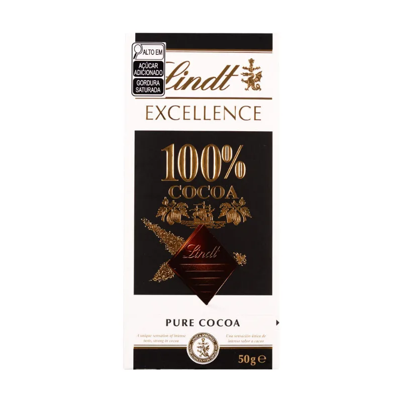 Chocolate Lindt Excellence 100% Cacau 50g