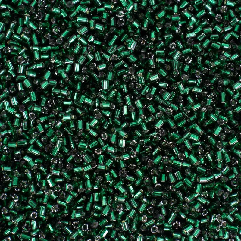 Vidrilho Premium Com Miolo Prata 2.2Mm Em Vidro Com 450G 053Vp - Verde 53