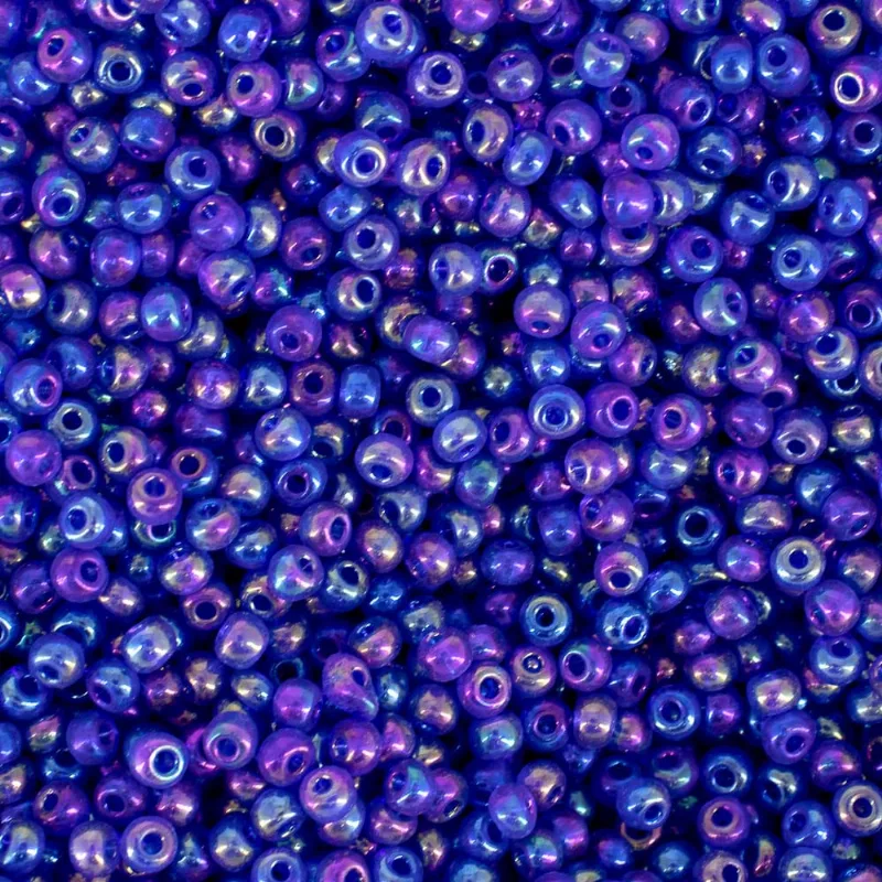 Miçangão Premium Transparente Irisado 3.6Mm (6/0) Em Vidro Com 450G 544Mp - Azul Royal 544