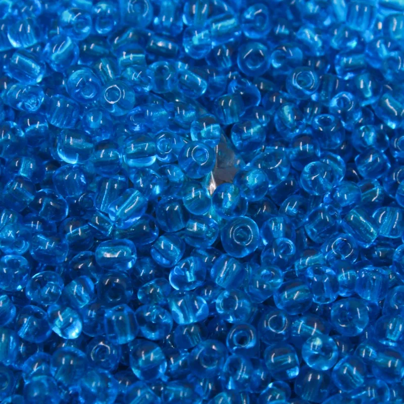 MIÇANGAO TRANSPARENTE 3.6MM (6/0) EM VIDRO COM 500GR 215 - Azul Jeans Claro