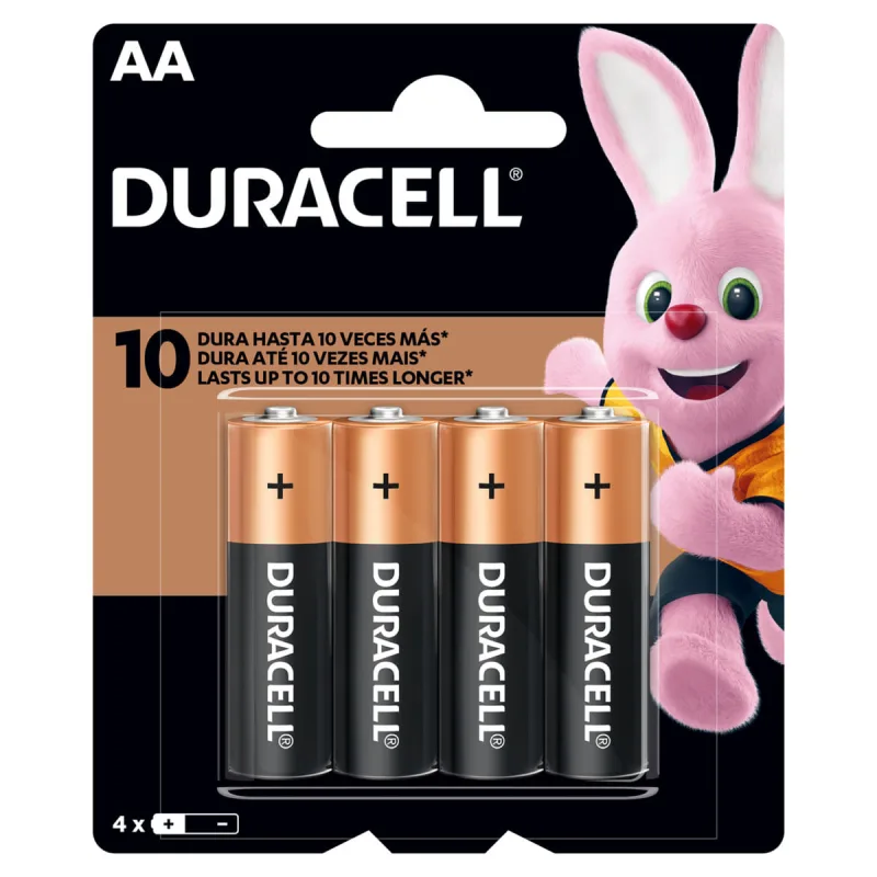Pilha Duracell Alcalina Pequena AA com 4 Unidades - Duracell