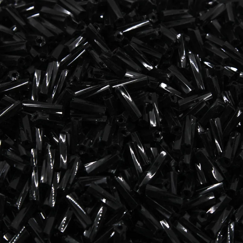 Canutilho Torcido 12Mm Em Vidro Com 450Gr 049M - Preto