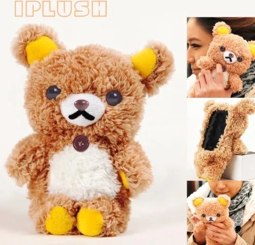 Authentic Iplush Plush Toy Cell Phone Case For Iphone 5 5s 5c Brown Bear  - IPLUSH