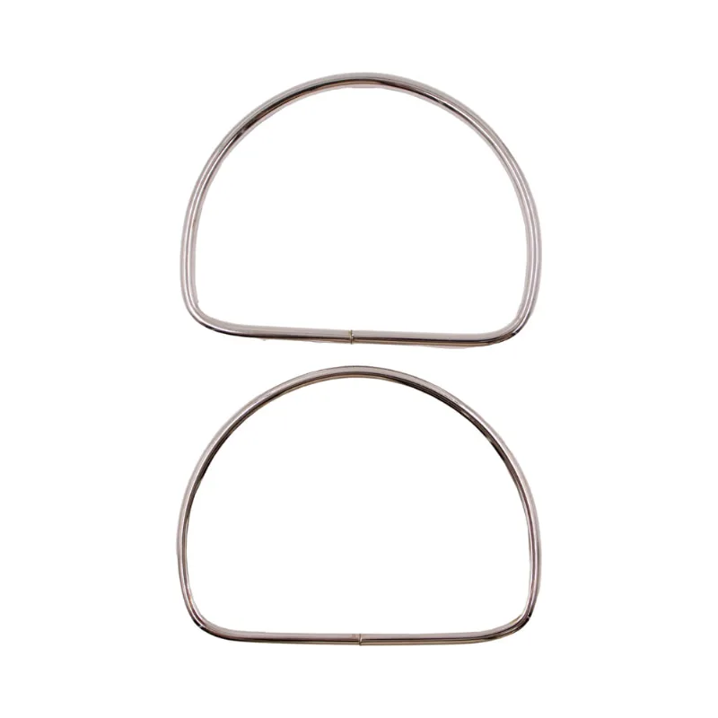 Alça Para Bolsa Meia Lua 11.7X9cm Em Ferro Com 02 Peças 074 - Niquel