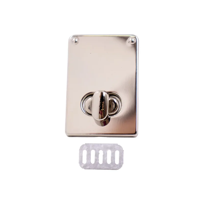 FECHO TORNIQUETE RETANGULAR PARA BOLSA 44X30MM EM FERRO COM 12 PEÇAS 074 - Niquel