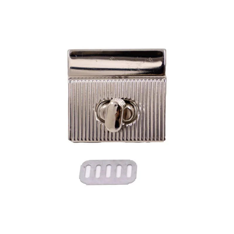 Fecho Torniquete Para Bolsa 40X37mm Em Ferro Com 12 Peças 074 - Niquel