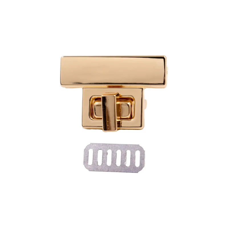 Fecho Torniquete Para Bolsa 39X27mm Em Ferro Com 12 Pçs 073 - Dourado