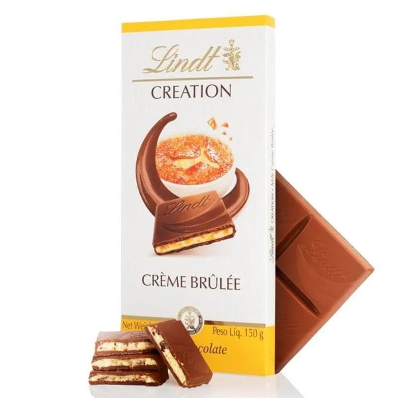Chocolate Ao Leite Com Recheio De Crème Brúlée Creation Lindt 100g - Não Informado