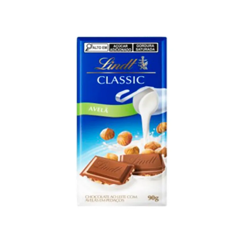 Chocolate Lindt Classic ao Leite com Avelãs 90g
