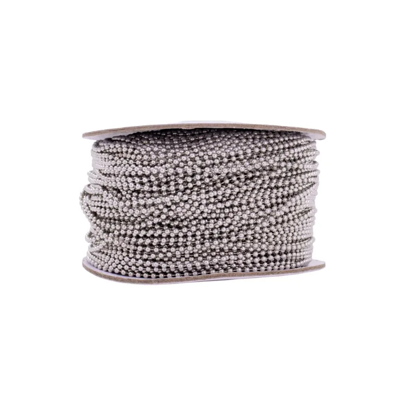 Corrente Bolinha 2.4Mm Em Ferro Com 100 Metros 074 - Niquel