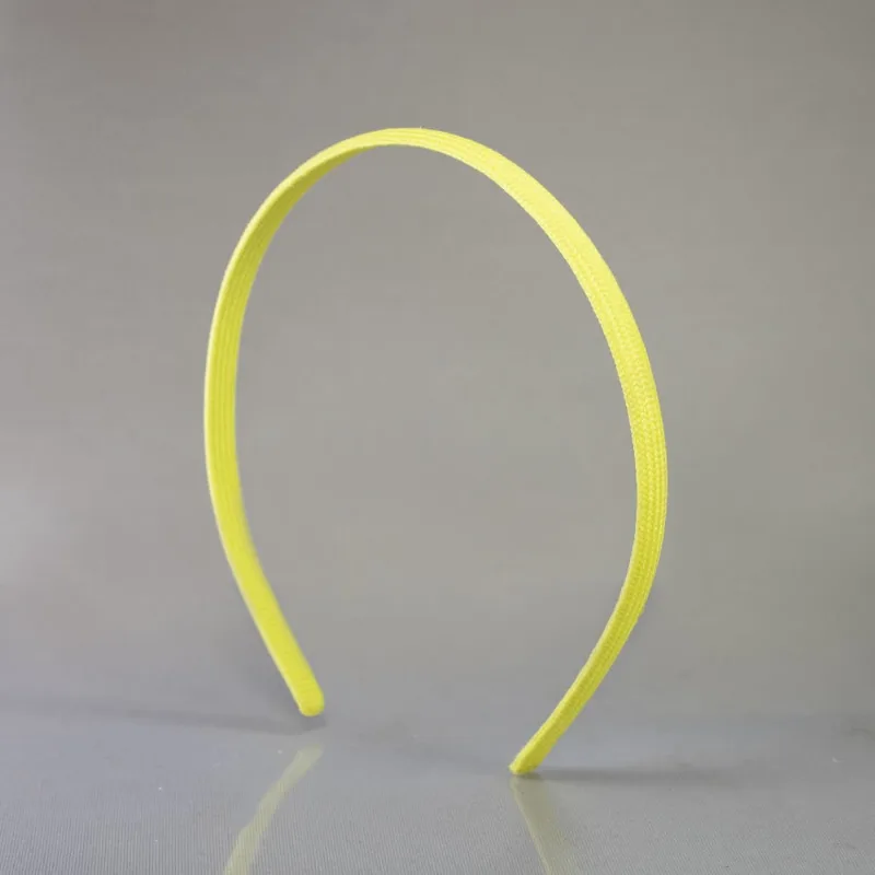 TIARA PARA BRINDE SEM DENTE 10MM ENCAPADA EM ALGODAO COM 12 UNIDADES 017T - Amarelo 017