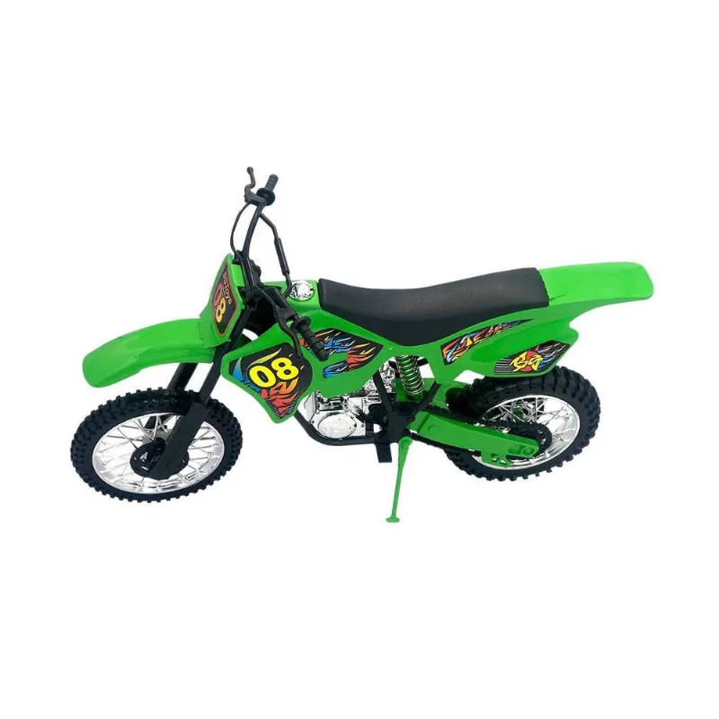 Moto de Motocross de Brinquedo com Apoio Grande 36cm Verde