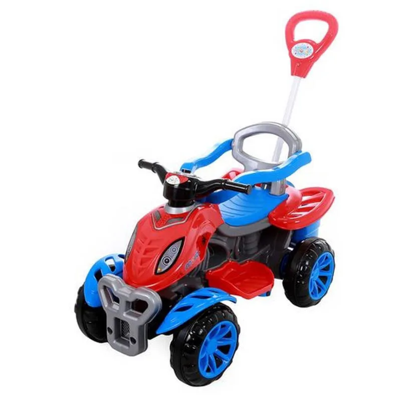 Carrinho de Passeio Spider Quadriciclo Infantil com Rodas Emborrachadas Apoio para os Pés e Pedal Alça Suporta até 30 Kg