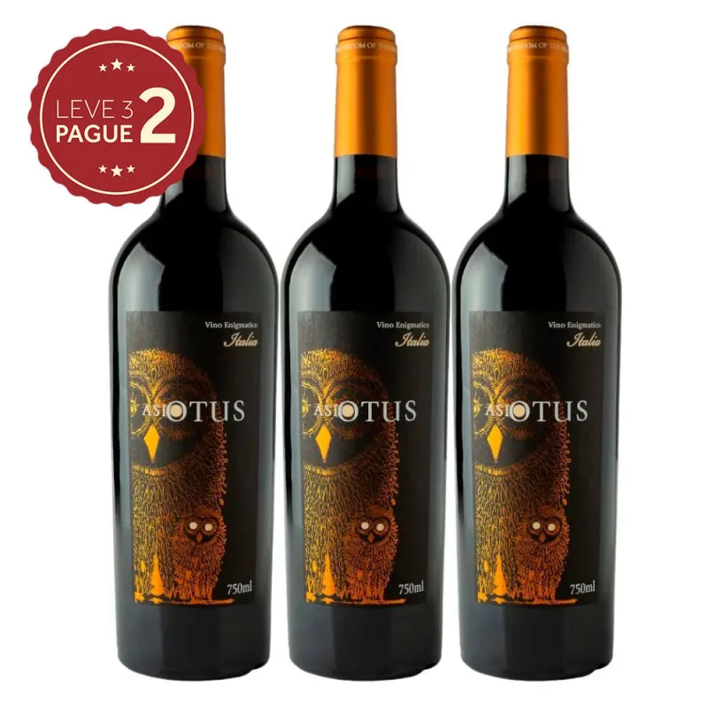 Vinho Italiano Asio Otus Vino Rosso Enigmatico 750ml Leve 3 Pague 2 KIT PRONTO - Asio Otus
