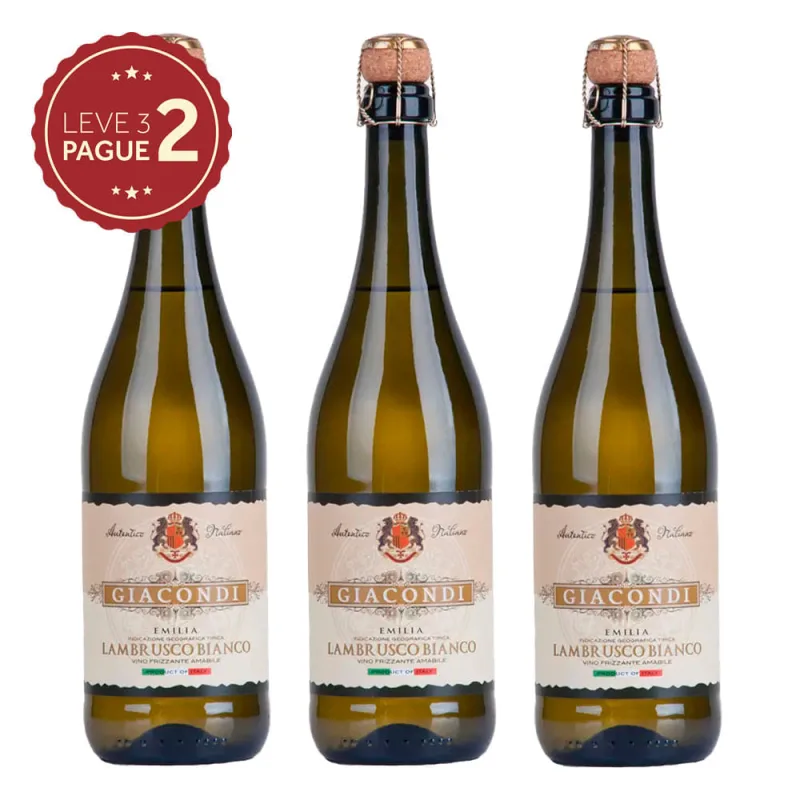 Frisante Italiano Giacondi Lambrusco Branco Leve 3 Pague 2 KIT PRONTO - Giaconde