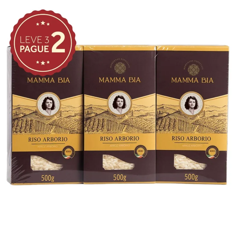 Arroz Italiano Arbório Mamma Bia 500g Leve 3 Pague 2 KIT PRONTO - Mamma Bia
