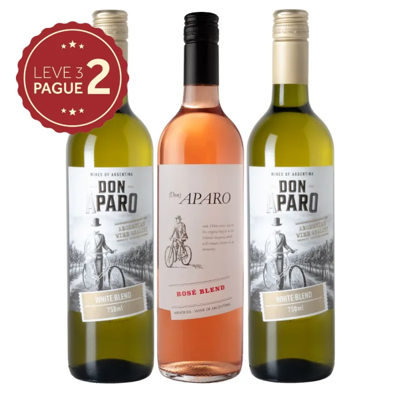 Vinho Argentino Don Aparo White Blend e Rosé 750ml Leve 3 Pague 2 KIT PRONTO - Don Aparo