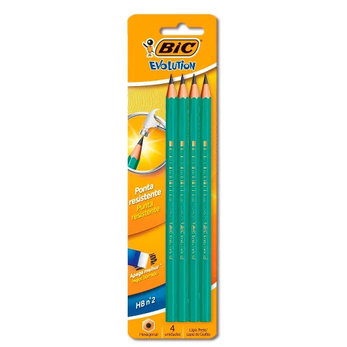 Lápis Preto Hb Nº 2 Bic Evolution Blister 4 Unidades - BIC