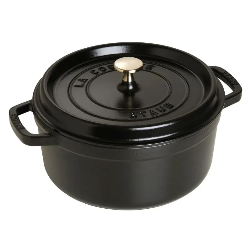 CAÇAROLA STAUB REDONDA EM FERRO FUNDIDO PRETO 26CM 405093100 - Staub