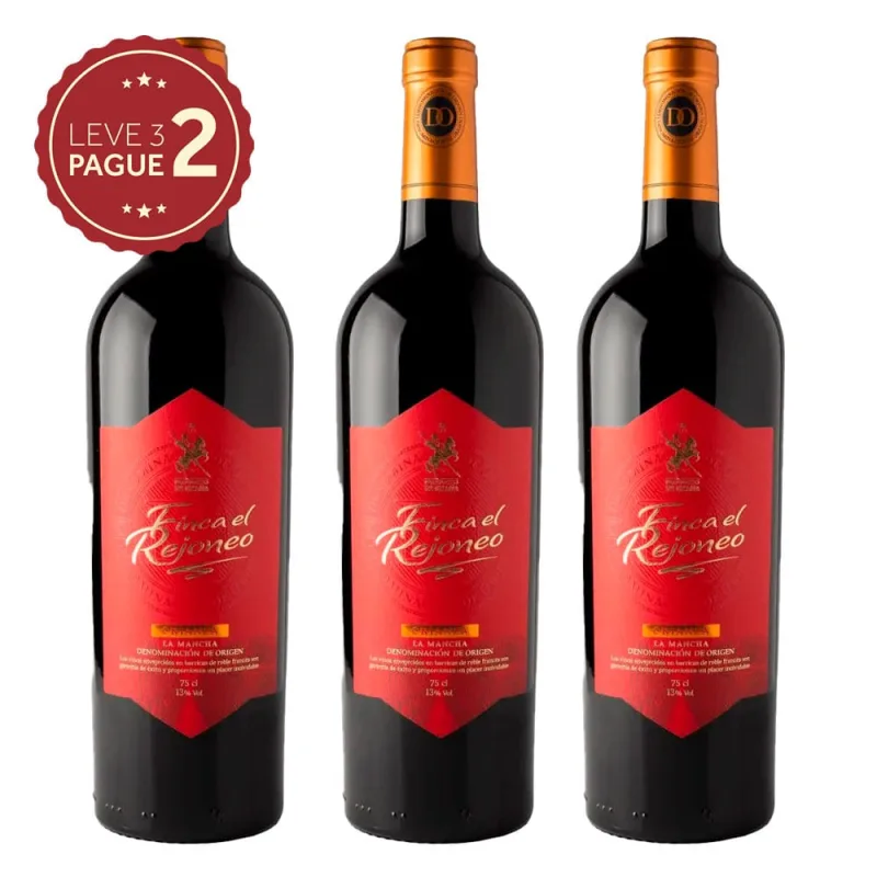 Vinho Espanhol Finca El Rejoneo Crianza 750ml Leve 3 Pague 2 KIT PRONTO - Bodegas Parras Parra Dourada