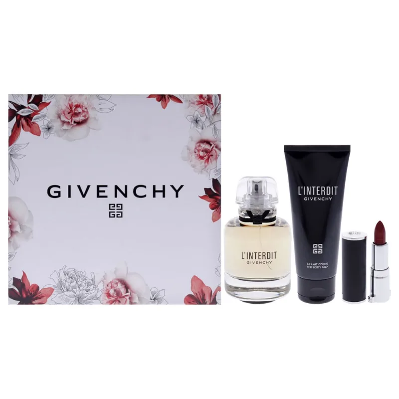 Conjunto de presentes de perfume Givenchy L'Interdit para mulheres 80 ml edp