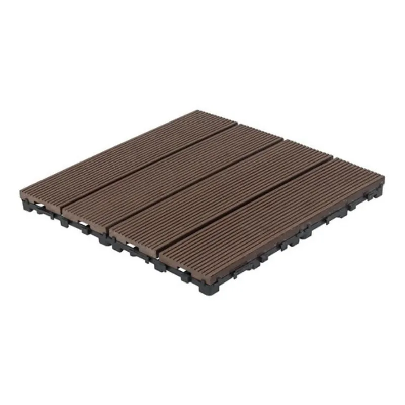 Deck Modular Encaixe Madeira Plástica Marrom 30x30cm - Click