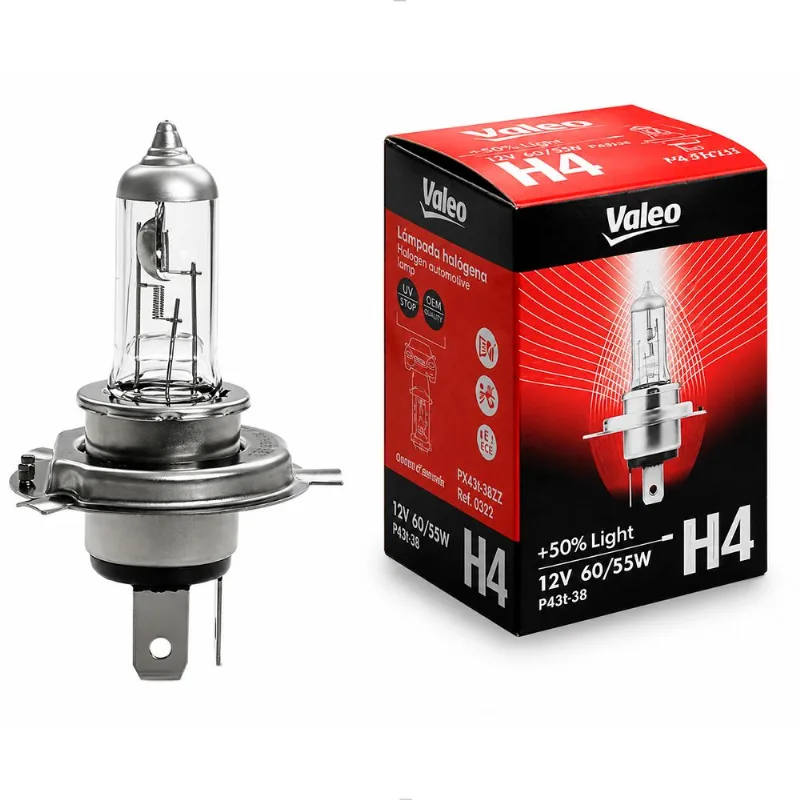 Lâmpada H4 3200K 12V 60W Plus +50% Light Valeo Valeo