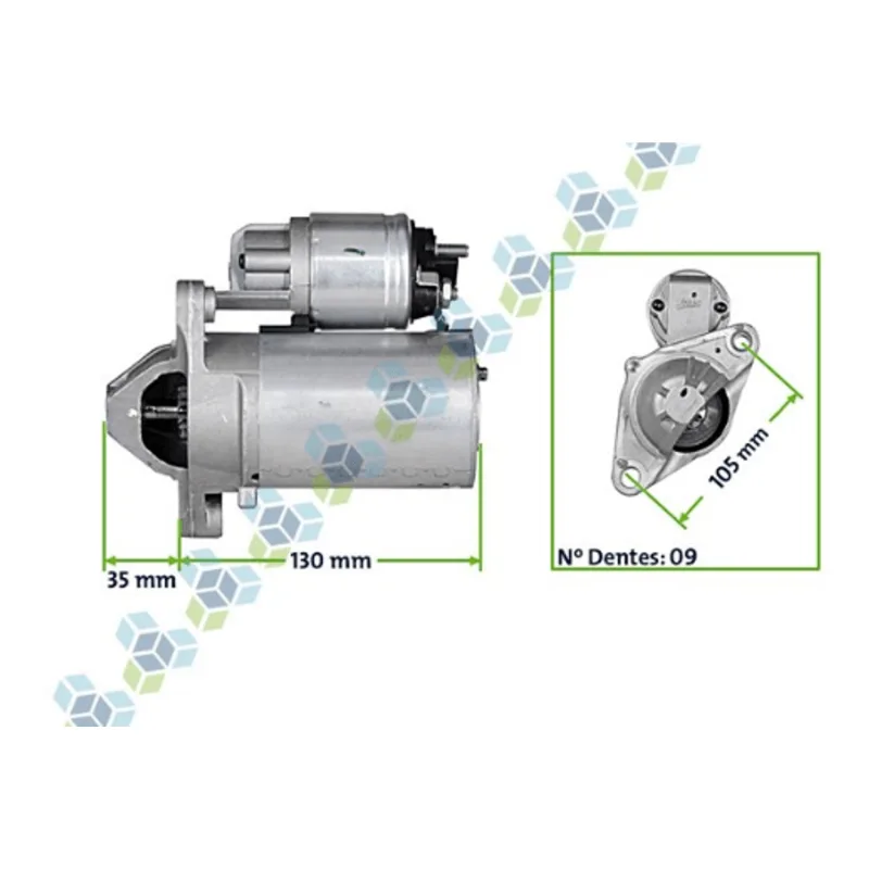 Motor De Partida Valeo 495101 Clio Logan Sandeiro Nissan March 9 Dentes Único