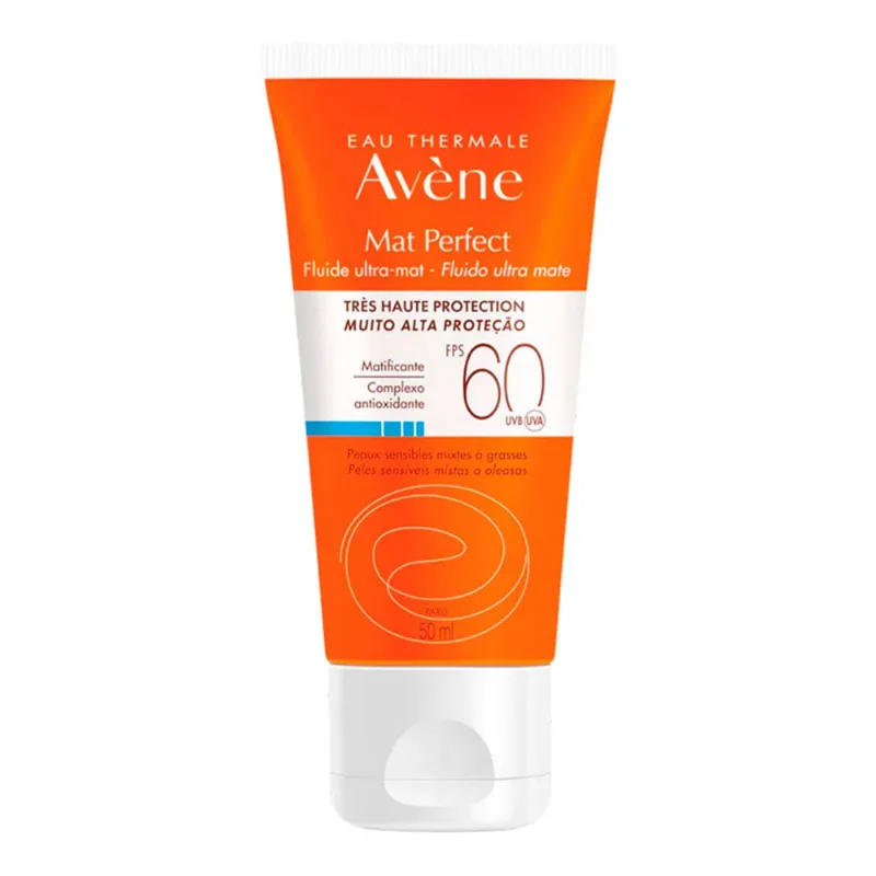 Protetor Solar Facial Avène Mat Perfect FPS 60 sem Cor 50ml