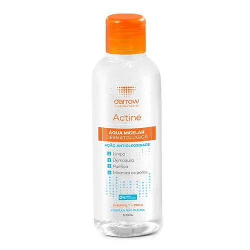Água Micelar Actine 100ml Limpeza Facial Dermatológica - Actine