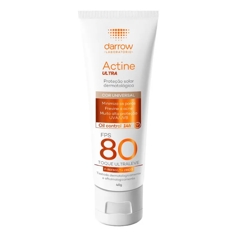 Protetor Solar Facial Darrow Actine FPS 80 Ultra Cor Universal 40g
