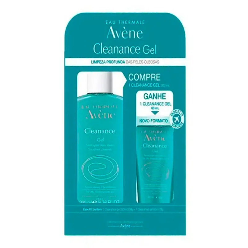 Kit Avène Gel de Limpeza Profunda Cleanance Gel 200ml + 60ml - Avène