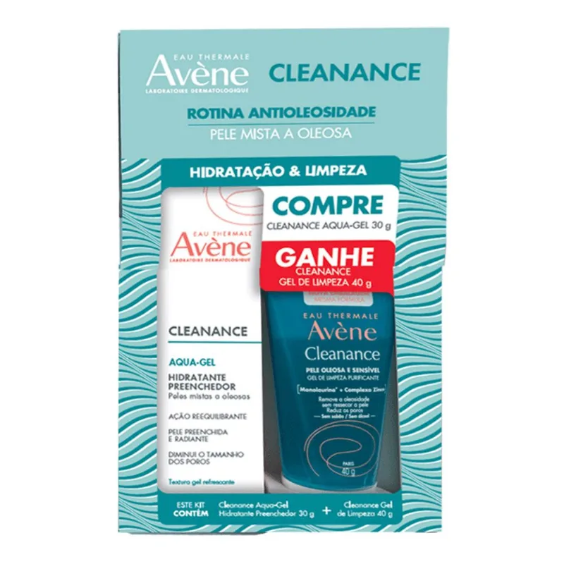 Kit Avène Hidratante Facial Cleanance Preenchedor 30g + Gel de Limpeza Cleanance 40g