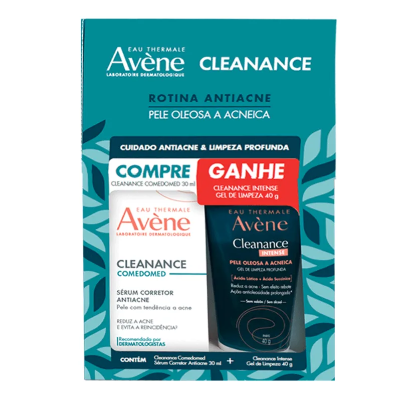 Kit Eau Thermale Avène Cleanance Sérum Corretor Antiacne 30ml + Gel de Limpeza Intense 40g