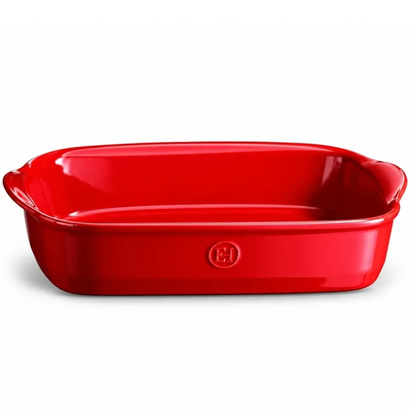 TRAVESSA RETANGULAR EMILE HENRY 42CM EM CERÂMICA VERMELHO 33010334 - Emile Henry