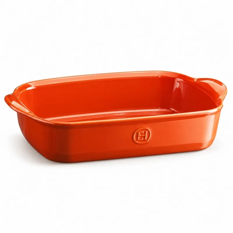 TRAVESSA RETANGULAR EMILE HENRY 42CM EM CERÂMICA LARANJA 33010376 - Emile Henry