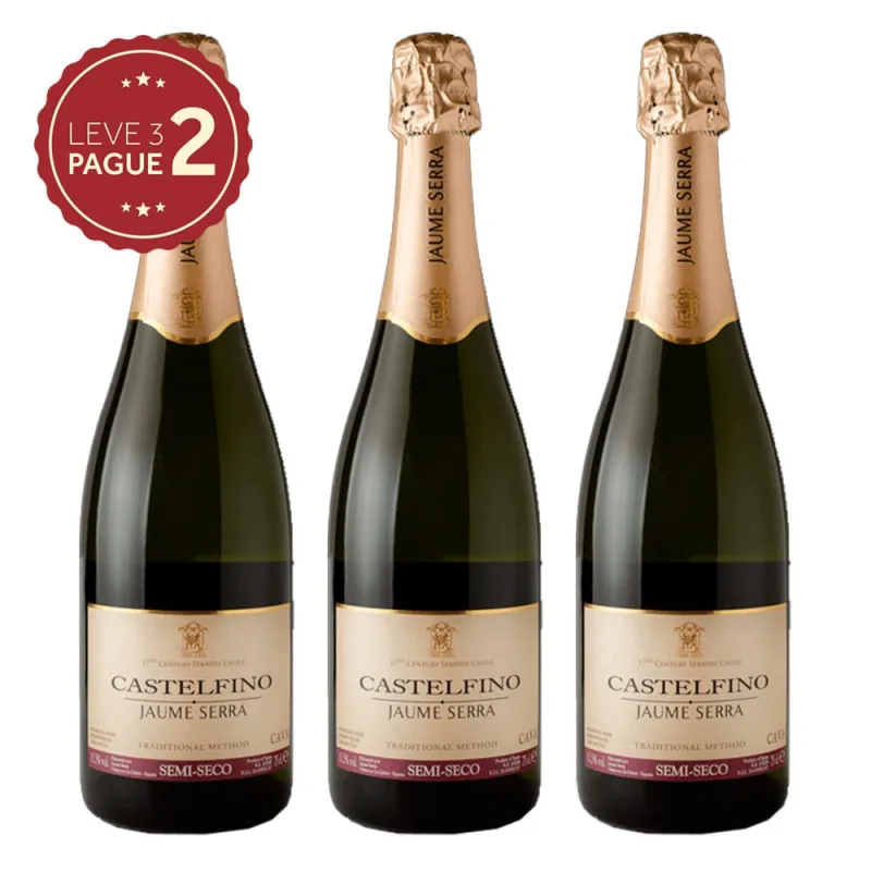 Espumante Espanhol Jaume Serra Castelfino Semi-Seco 750ml Leve 3 Pague 2 KIT PRONTO - Jaume Serra