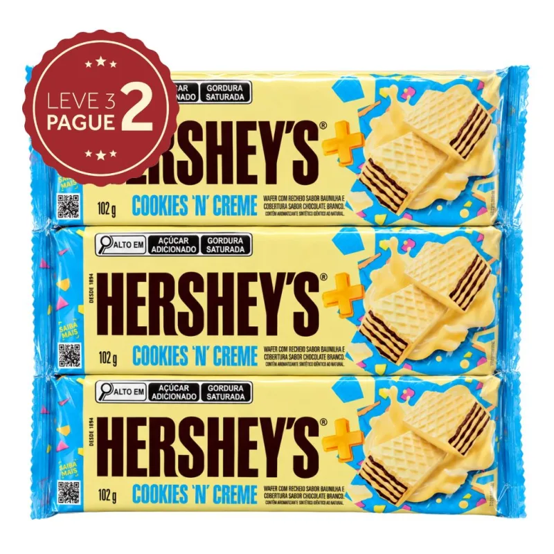 Chocolate Hersheys Mais 102g Leve 3 Pague 2 KIT PRONTO - HERSHEYS